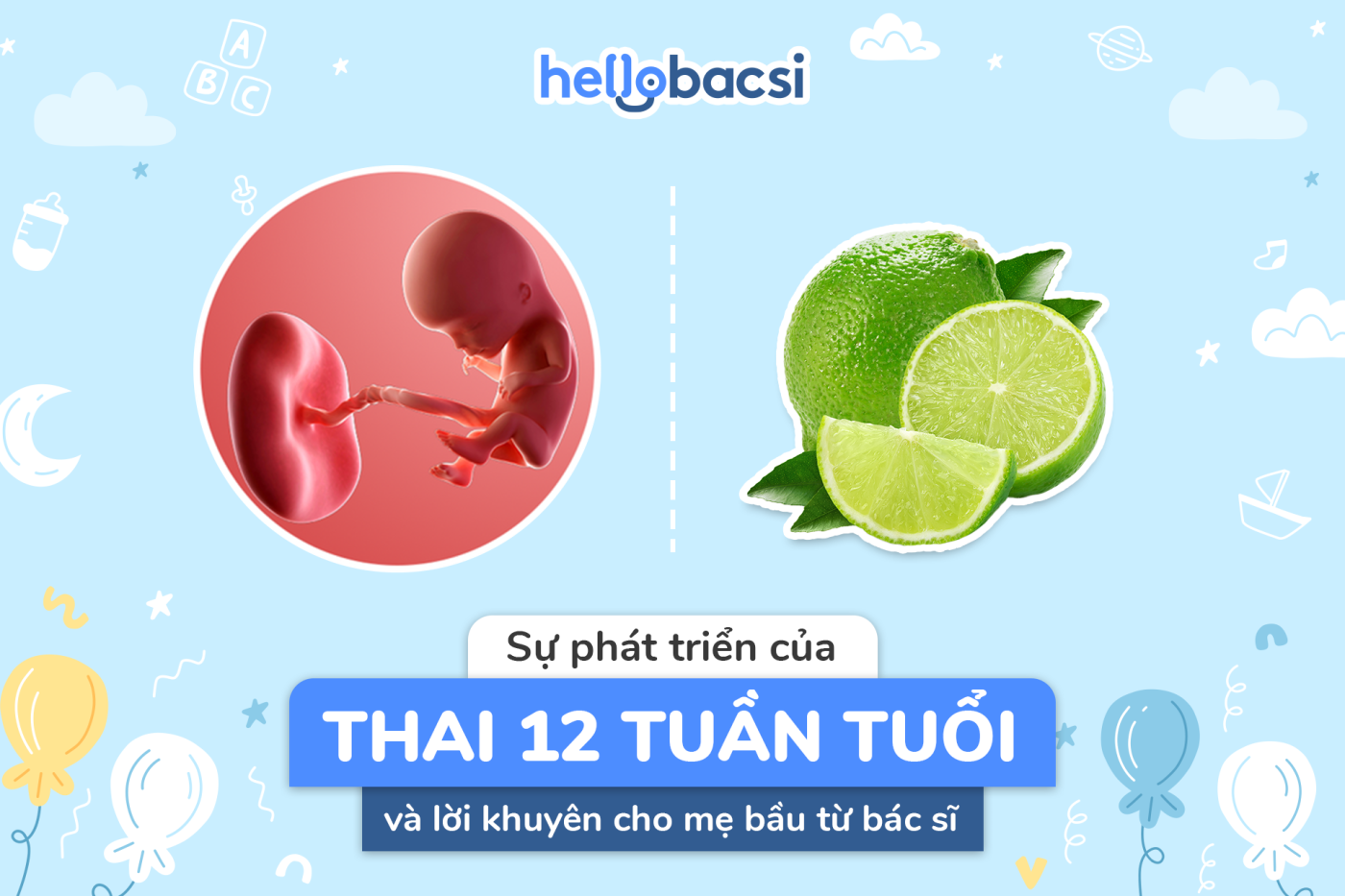 Thai nhi 12 tuần tuổi phát triển như thế nào? Sức khỏe mẹ bầu tuần 12