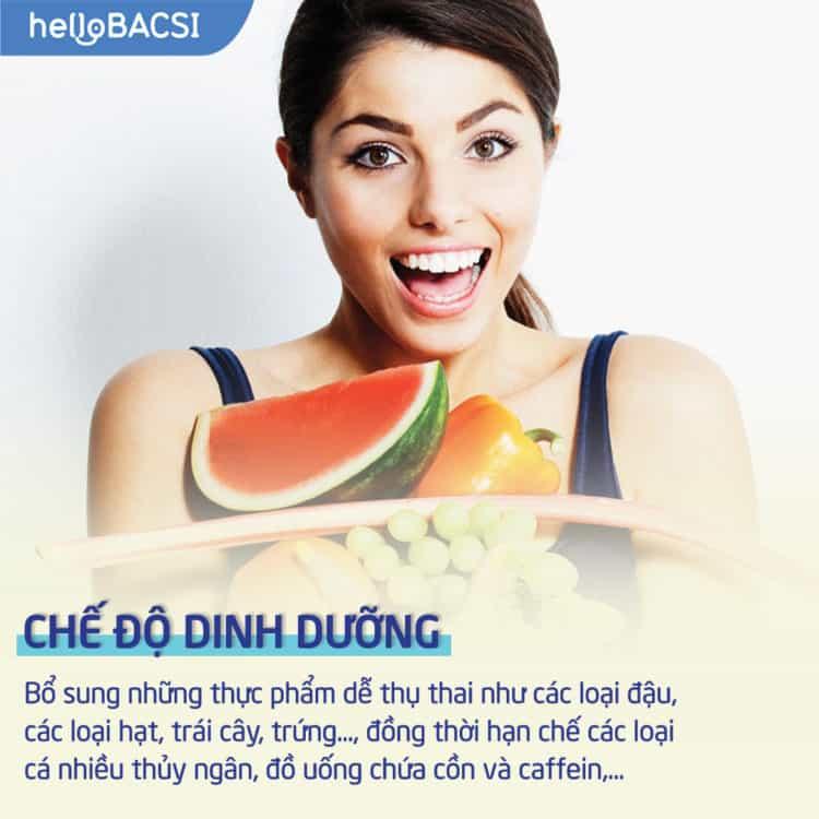 Thay đổi chế độ dinh dưỡng để dễ thụ thai