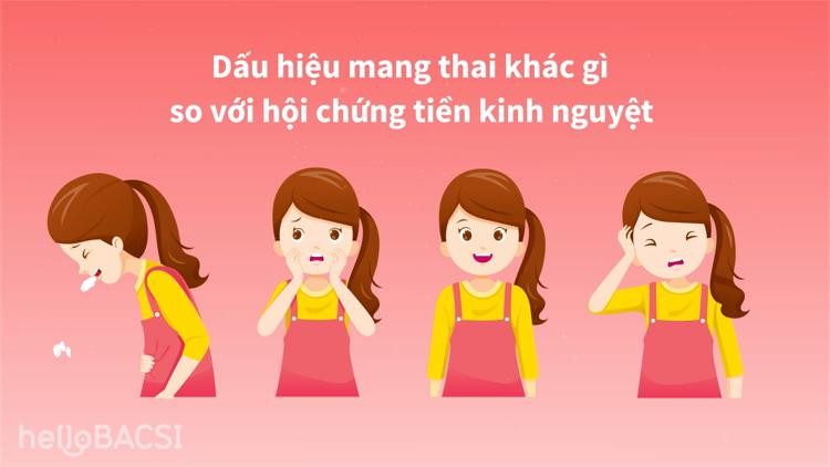 Phân biệt dấu hiệu mang thai và triệu chứng tiền kinh nguyệt