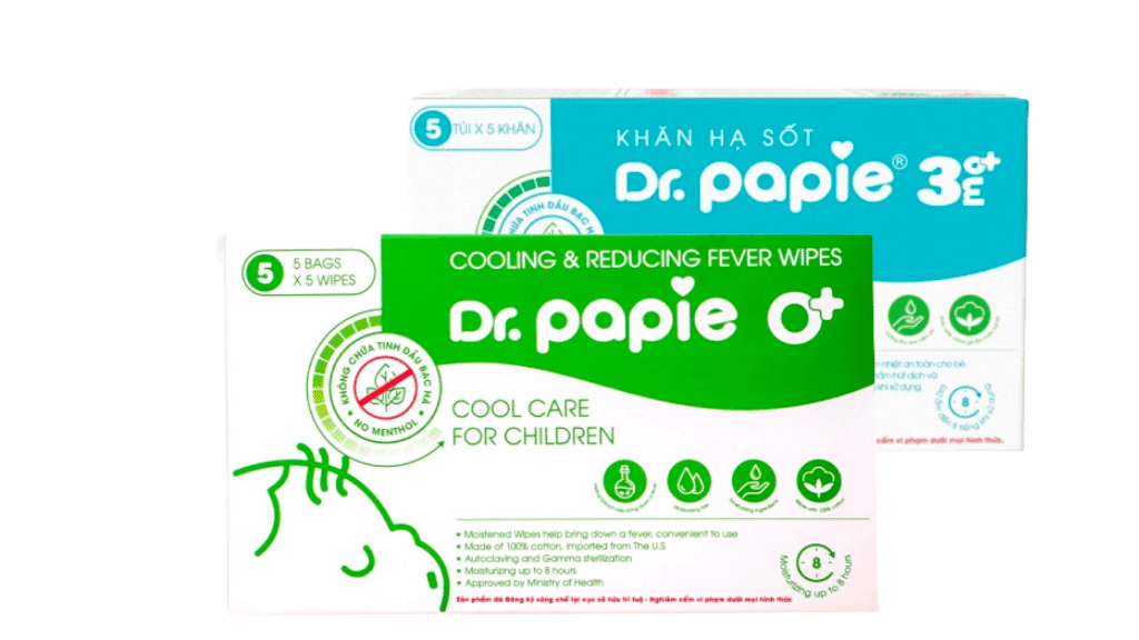 Khăn hạ sốt Dr Papie là gì? Cách dùng ra sao?